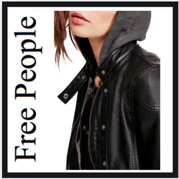Free People New Dawn Vegan Leather Moto Jacket - Picture 1 of 4